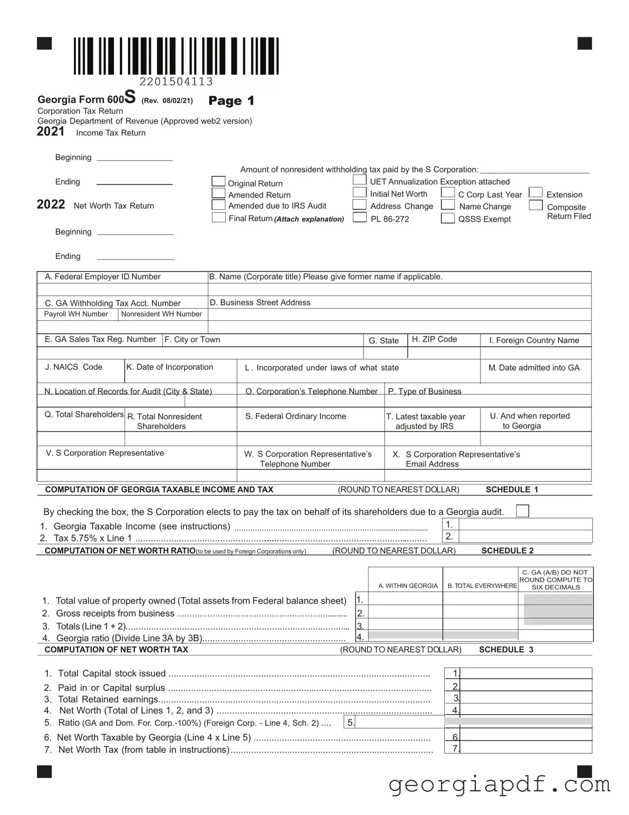 Download 600S Georgia Form