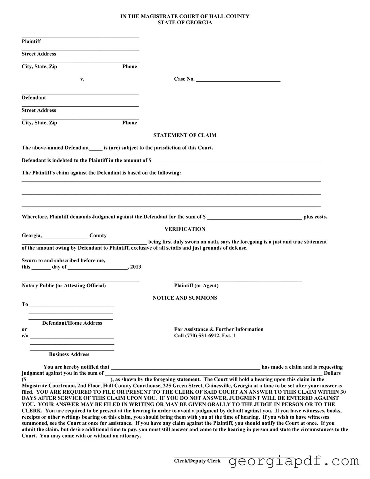 Download Fulton County Georgia Writ Of Form