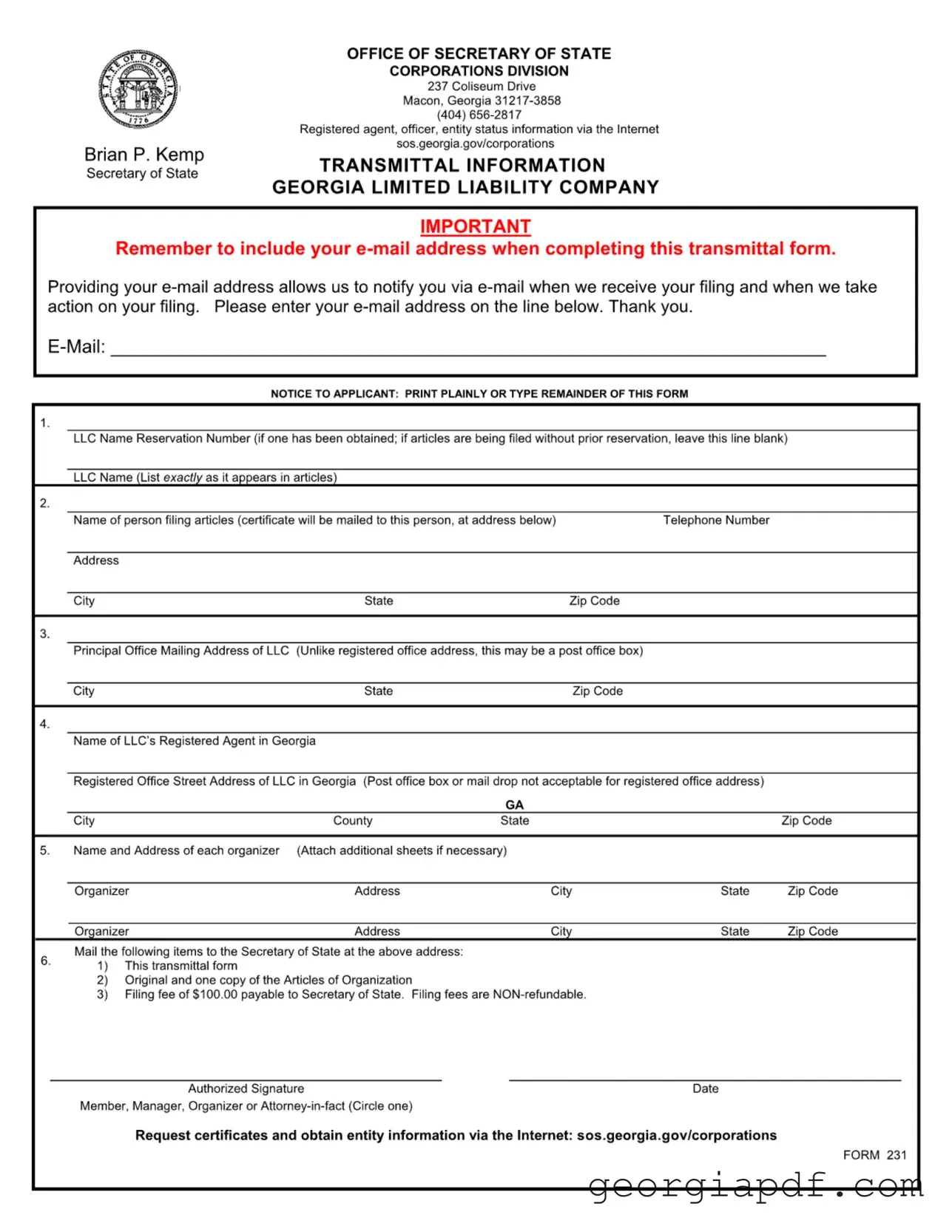 Download Georgia 231 Form