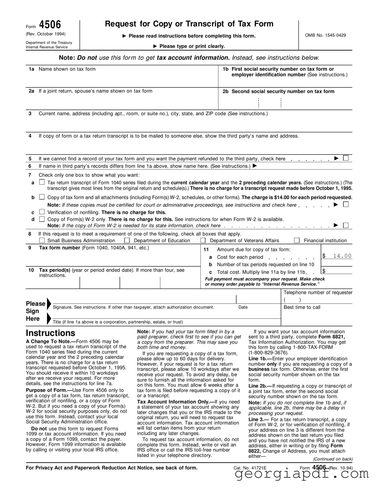 Download Georgia 4506 Form