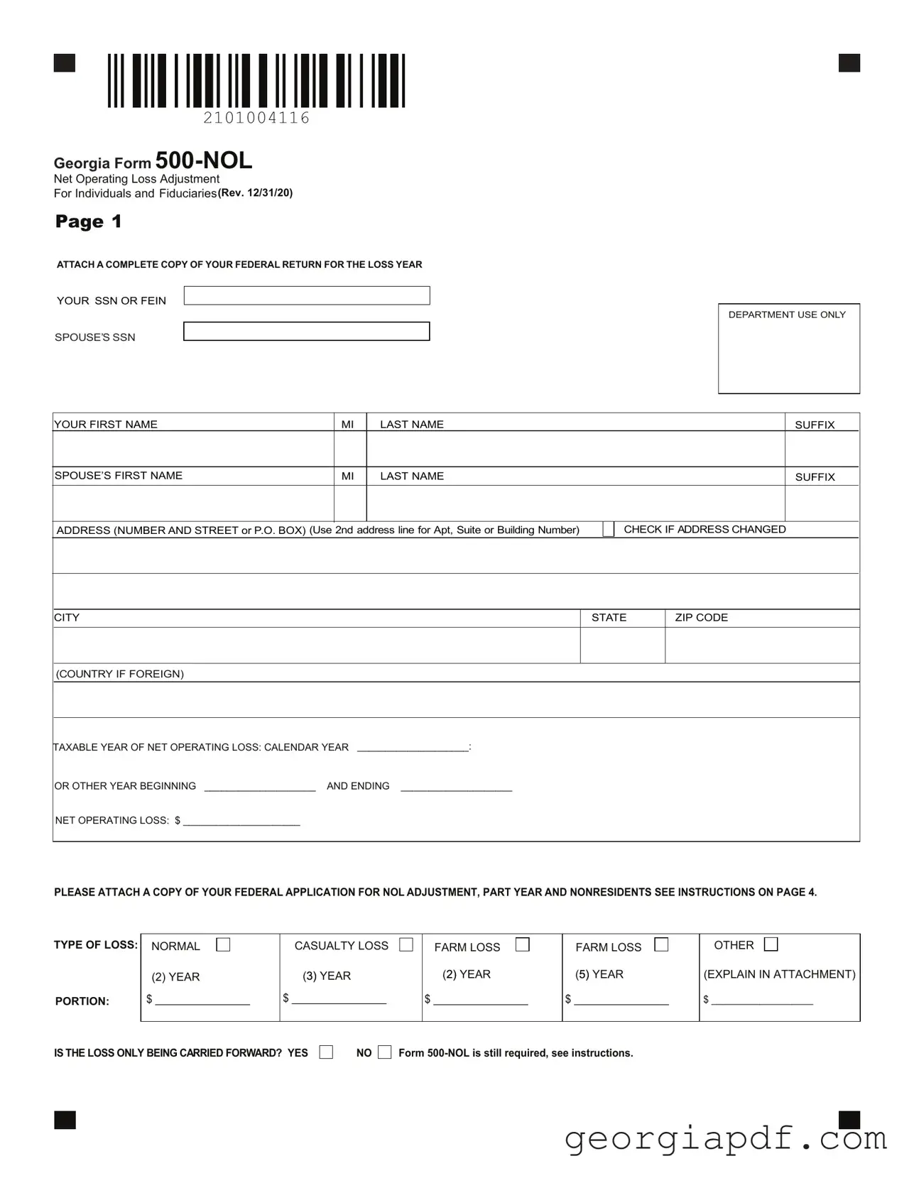 Download Georgia 500 Nol Form