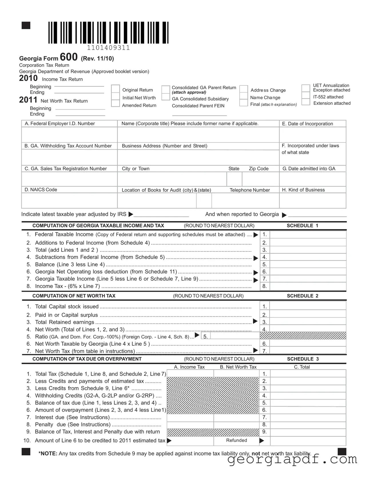 Download Georgia 600 Form
