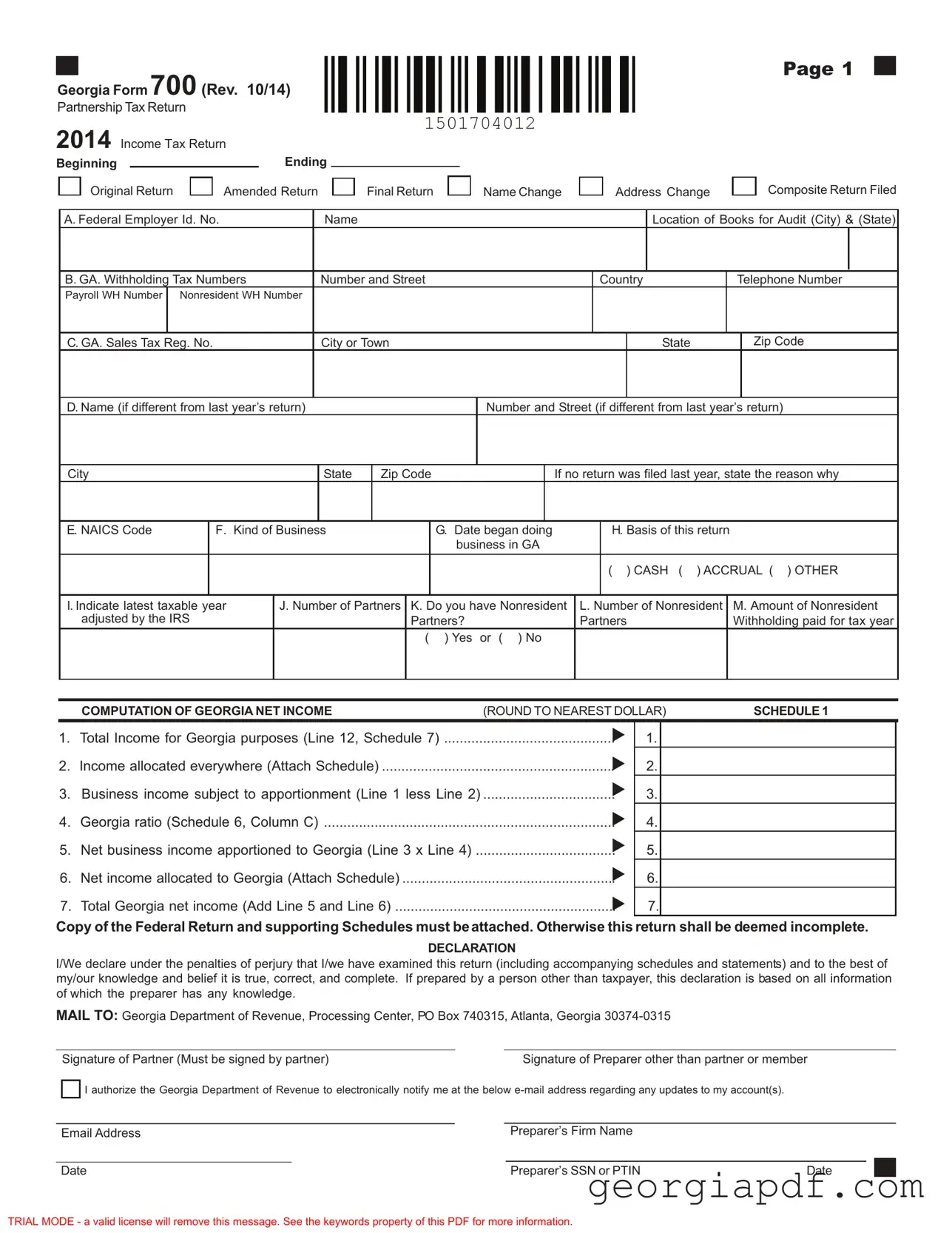 Download Georgia 700 Form