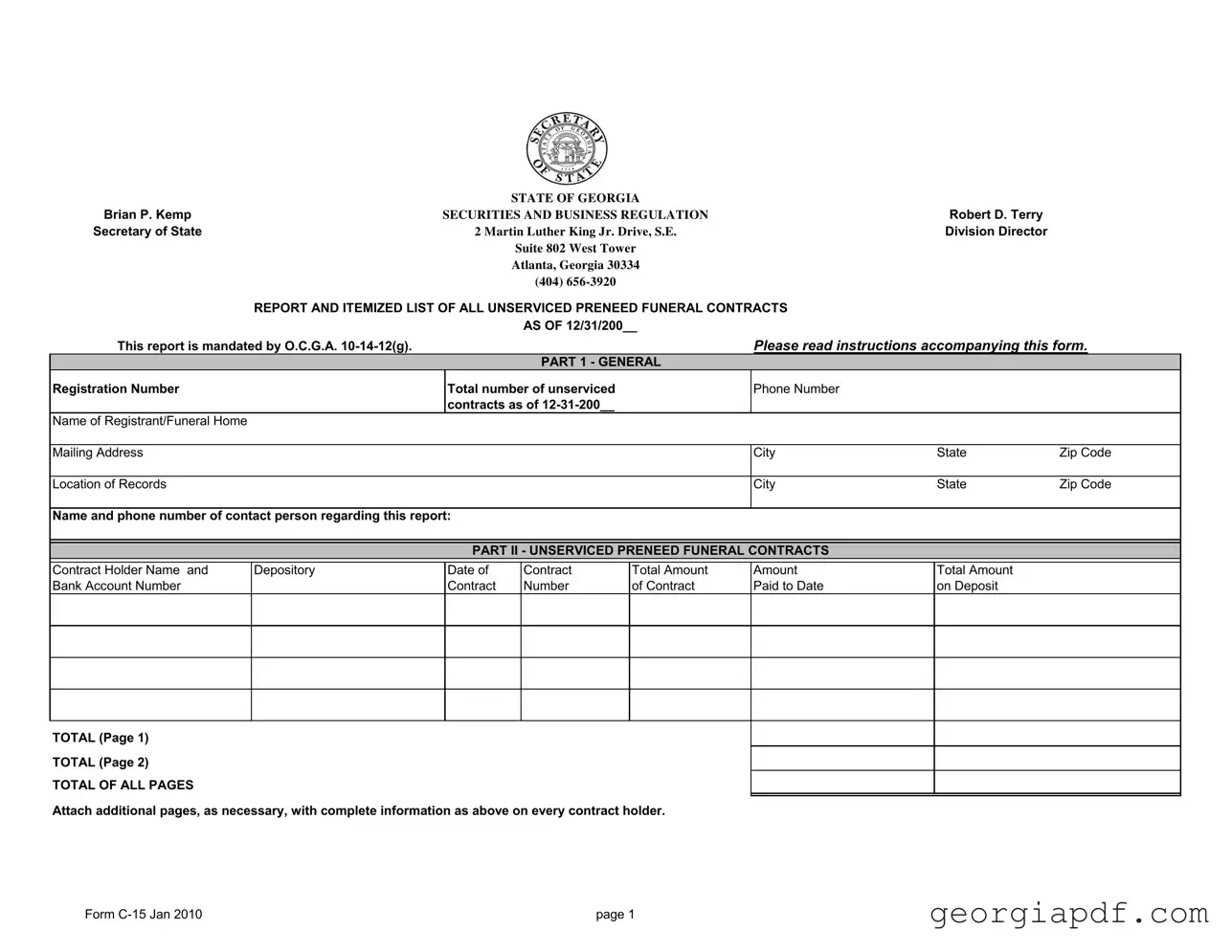 Download Georgia C 15 Form