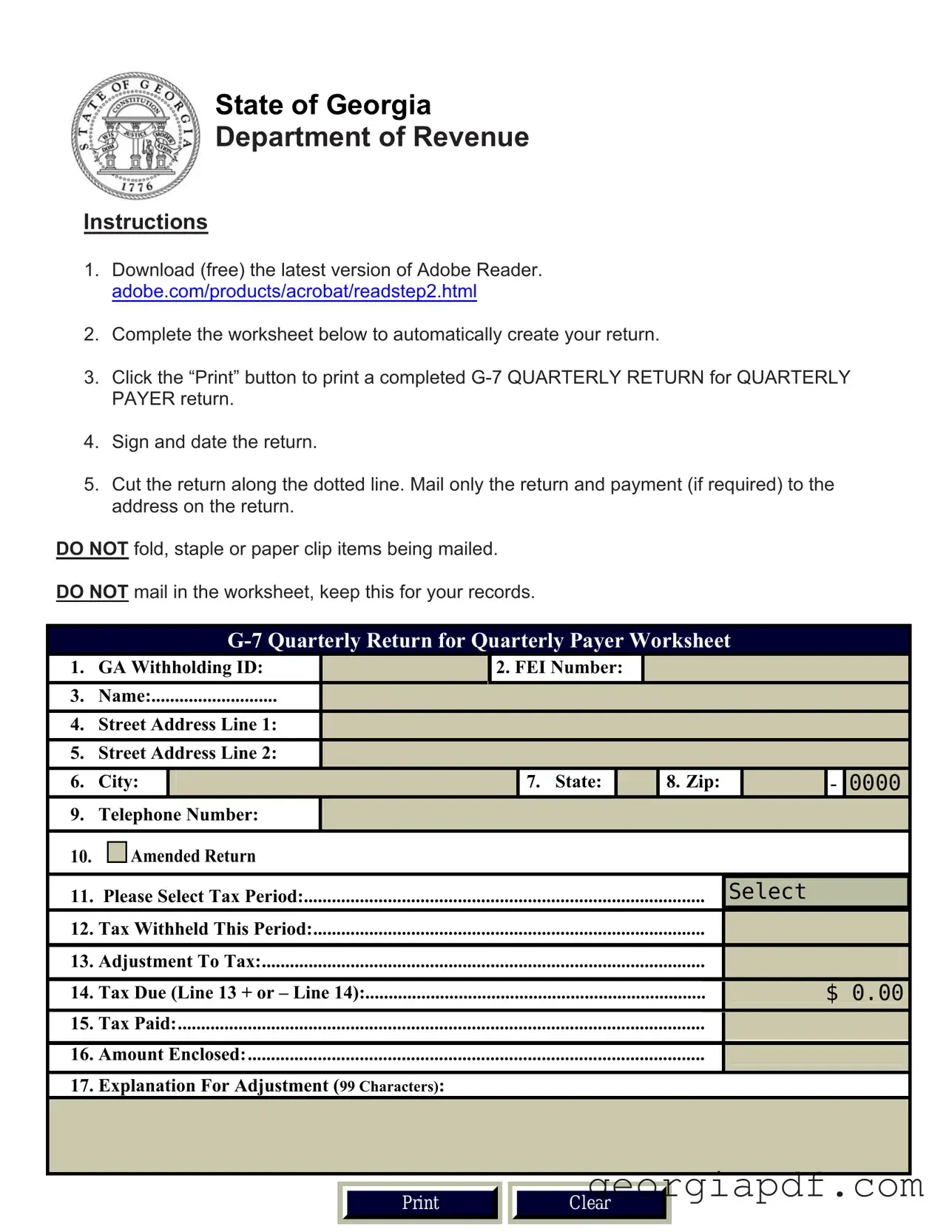 Download Georgia G 7 Form