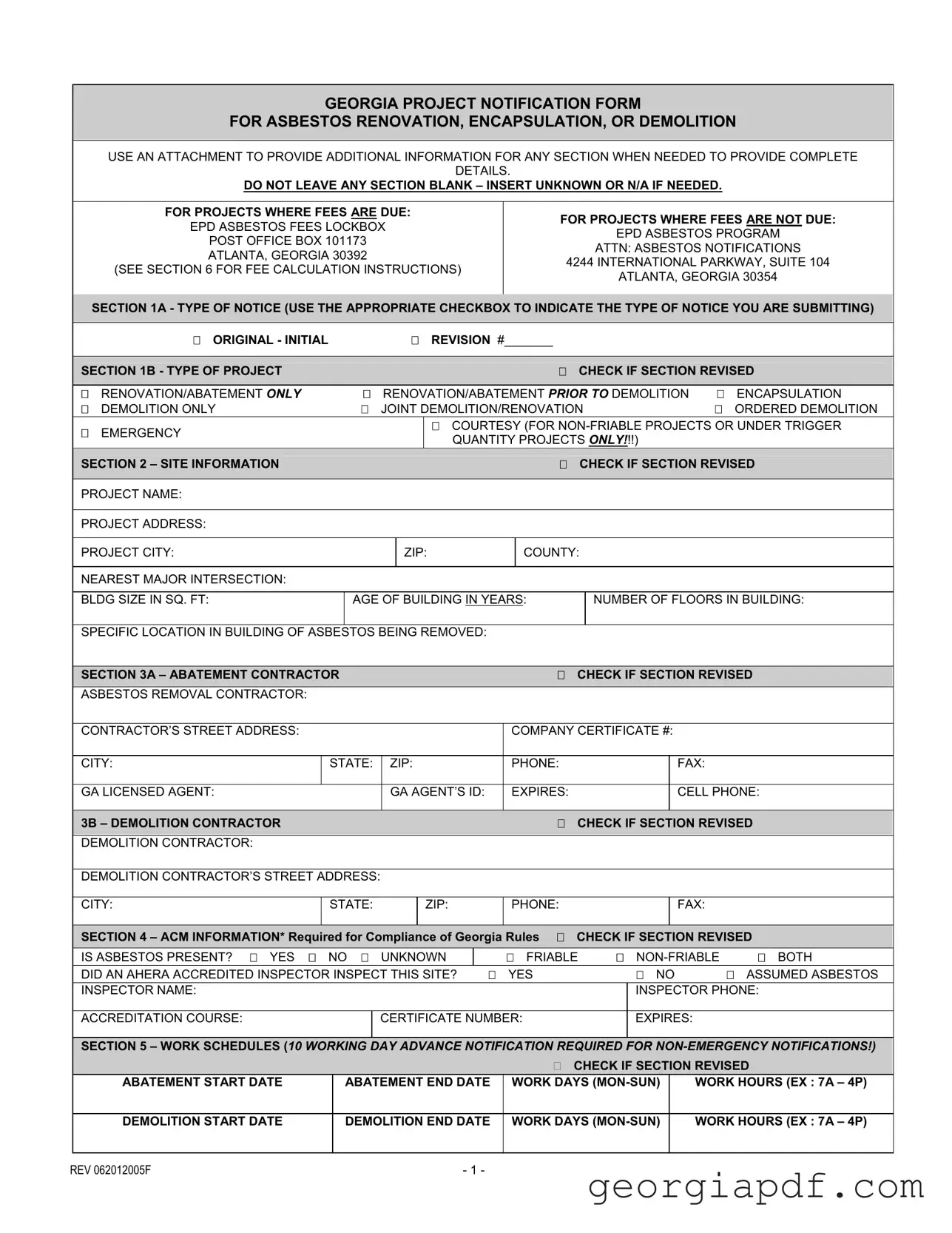 Download Georgia Notification Form