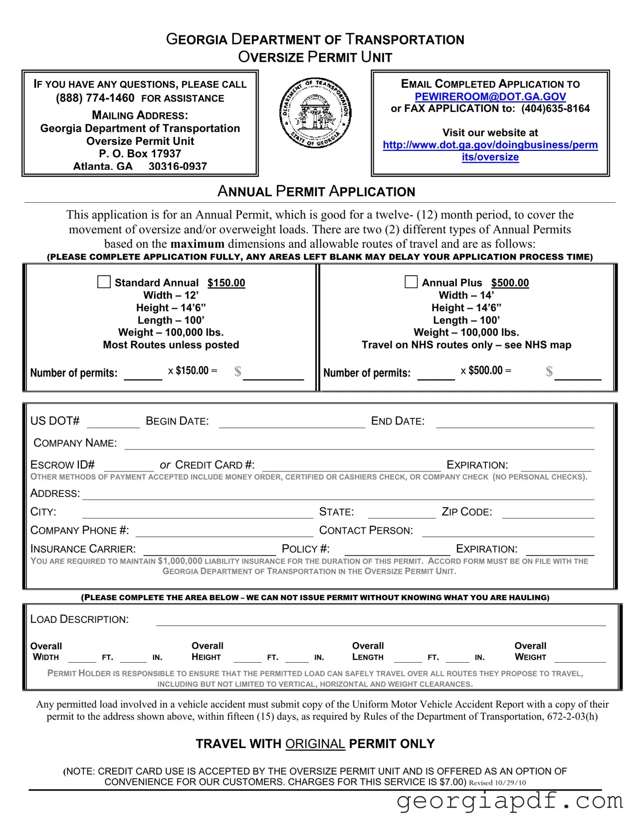 Download Georgia Permit Application Form