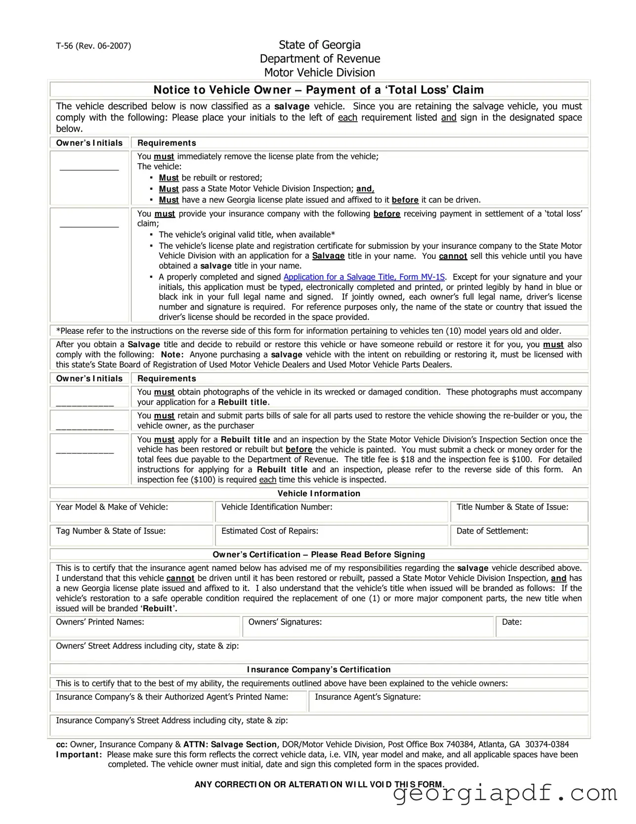 Download Georgia T 56 Form