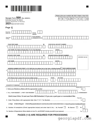 Download Georgia 500 Form