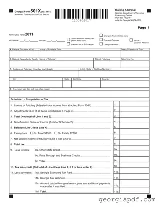 Download Georgia 501X Form