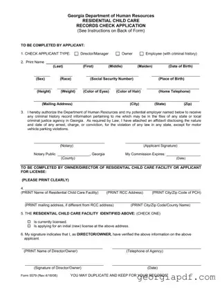Download Georgia 5579 Form