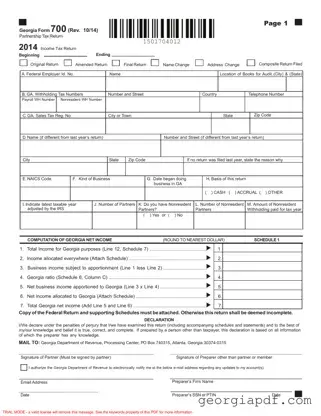 Download Georgia 700 Form