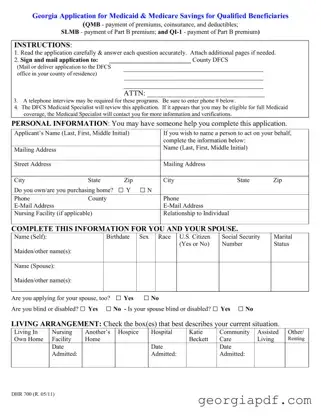 Download Georgia Application For Medicaid Form