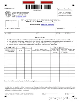 Download Georgia Att 112 Form