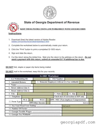 Download Georgia G 1003 Form