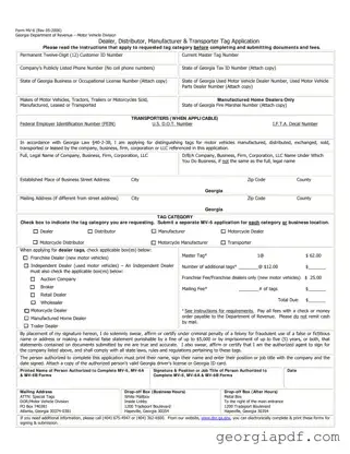 Download Georgia Mv 6 Form