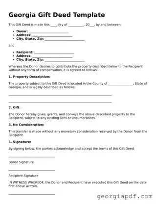 Blank Gift Deed Template for the State of Georgia
