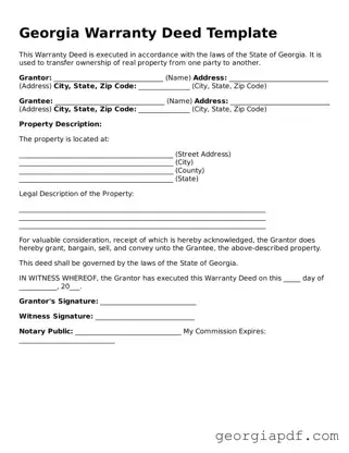 Blank Deed Template for the State of Georgia