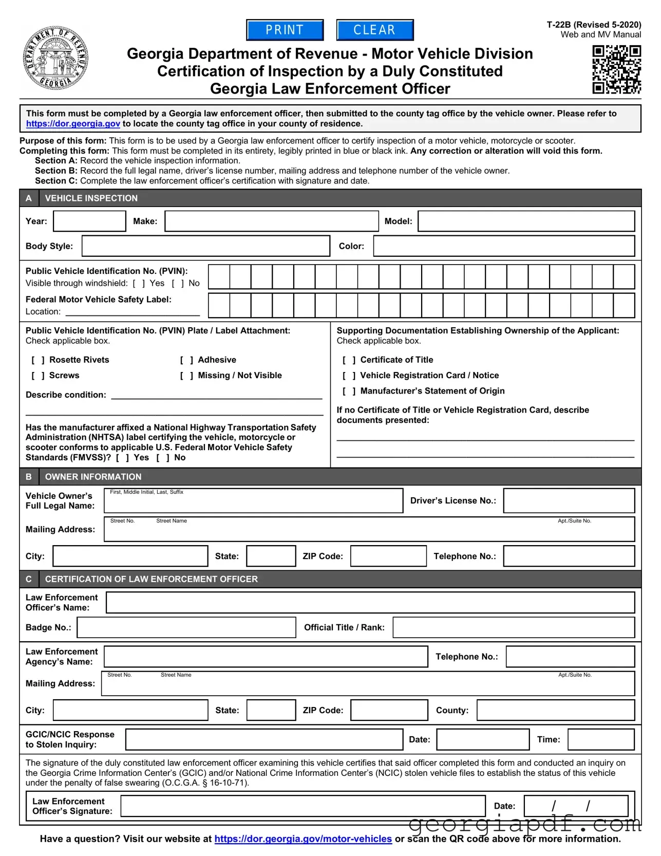 Download T 22B Georgia Form